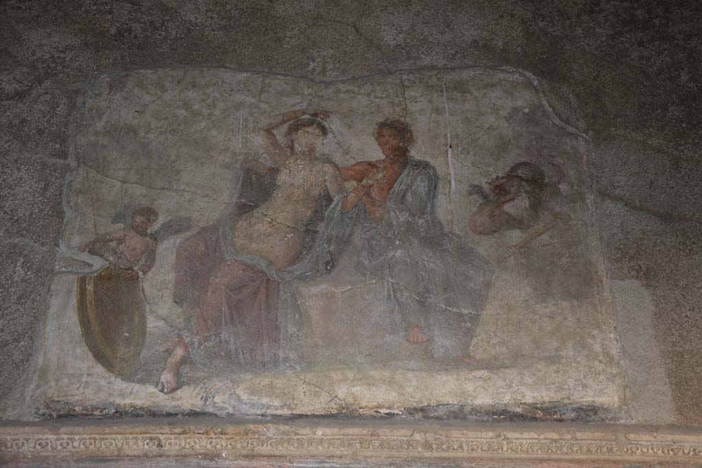VI.2.4 Pompeii. December 2017. Upper south wall with painting of Ares and Aphrodite/Mars and Venus.
Foto Annette Haug, ERC Grant 681269 DÉCOR.
