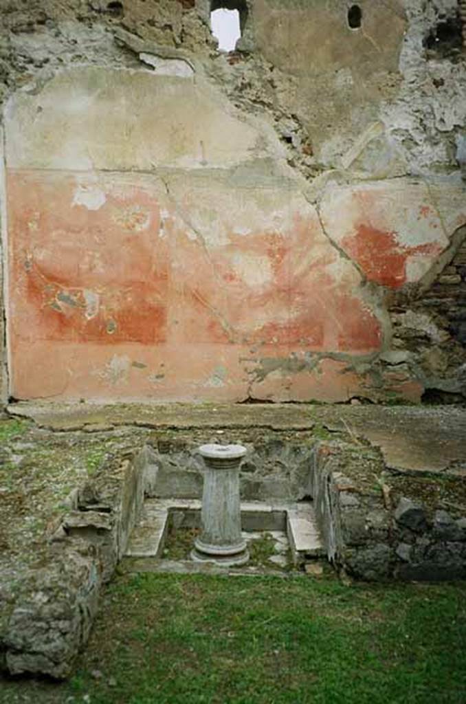 VI.2.4 Pompeii. May 2010. Summer triclinium with painted north wall. Photo courtesy of Rick Bauer.