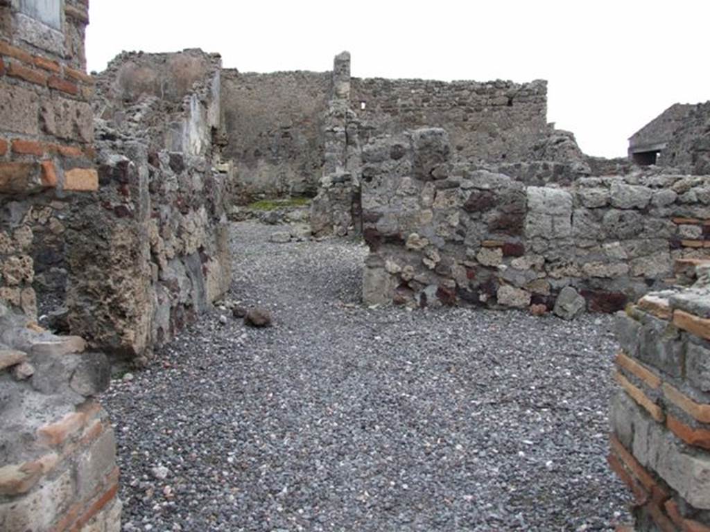 VI.2.10 Pompeii. December 2007. Looking east from entrance doorway, to rear of house.