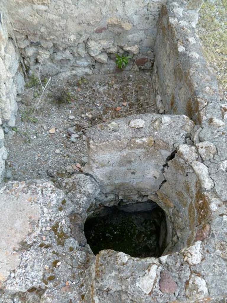 VI.2.26 Pompeii. May 2011. Interior of basin/vat at side of oven.