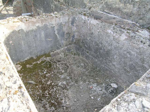 VI.8.20 Pompeii. March 2009. North-west corner of peristyle and east end of treading tubs.

