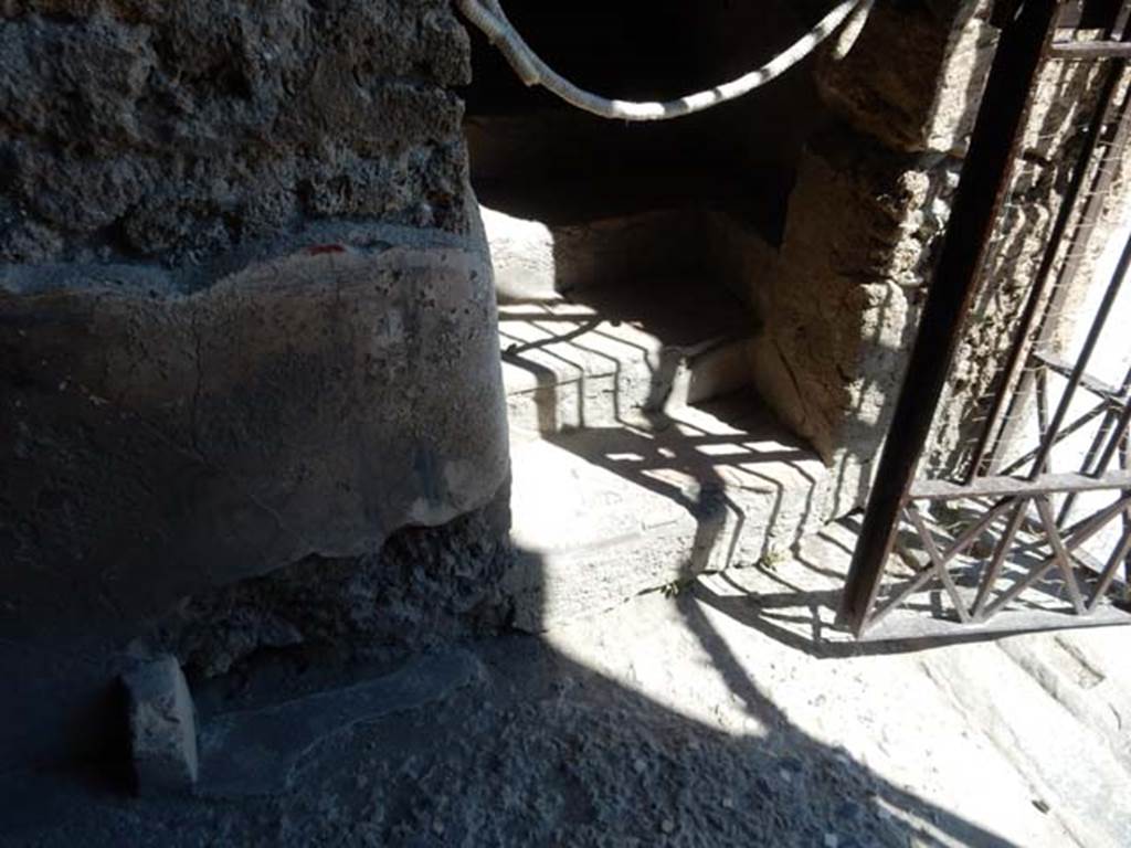 VI.8.23 Pompeii. May 2017. Looking towards north wall of entrance corridor, with steps to upper floor. Photo courtesy of Buzz Ferebee.
