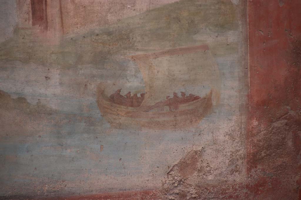 VI.8.23 Pompeii. September 2017. Detail from painted south wall at west end. Photo courtesy of Klaus Heese.

