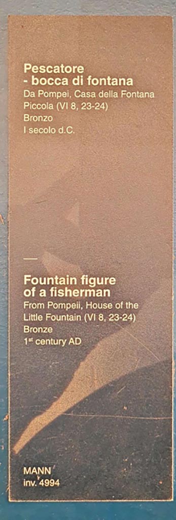 VI.8.23 Pompeii. October 2023.
Description card. Photo courtesy of Giuseppe Ciaramella. 
