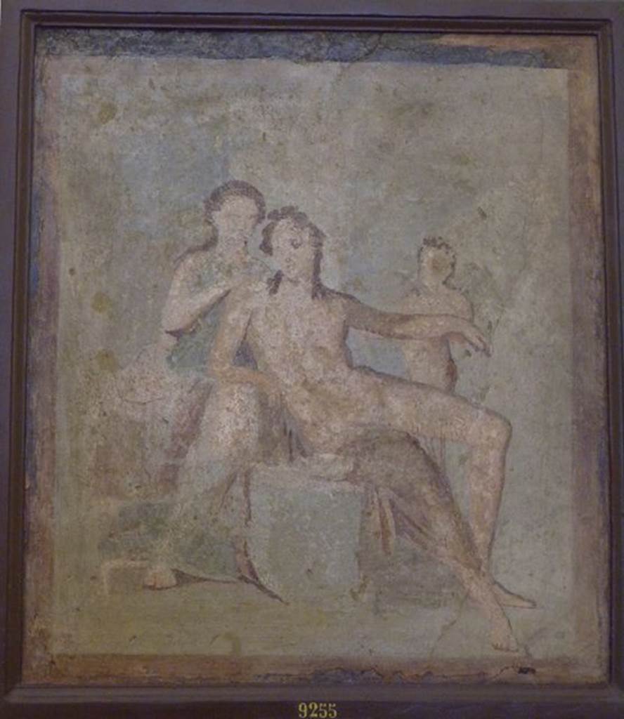 VI.9.2 Pompeii. Found 19-20th January 1830 on west wall of peristyle 16.
Wall painting of the wounded Adonis with Aphrodite and a cupid. Now in Naples Archaeological Museum. Inventory number 9255. See Helbig, W., 1868. Wandgemälde der vom Vesuv verschütteten Städte Campaniens. Leipzig: Breitkopf und Härtel. (337).
