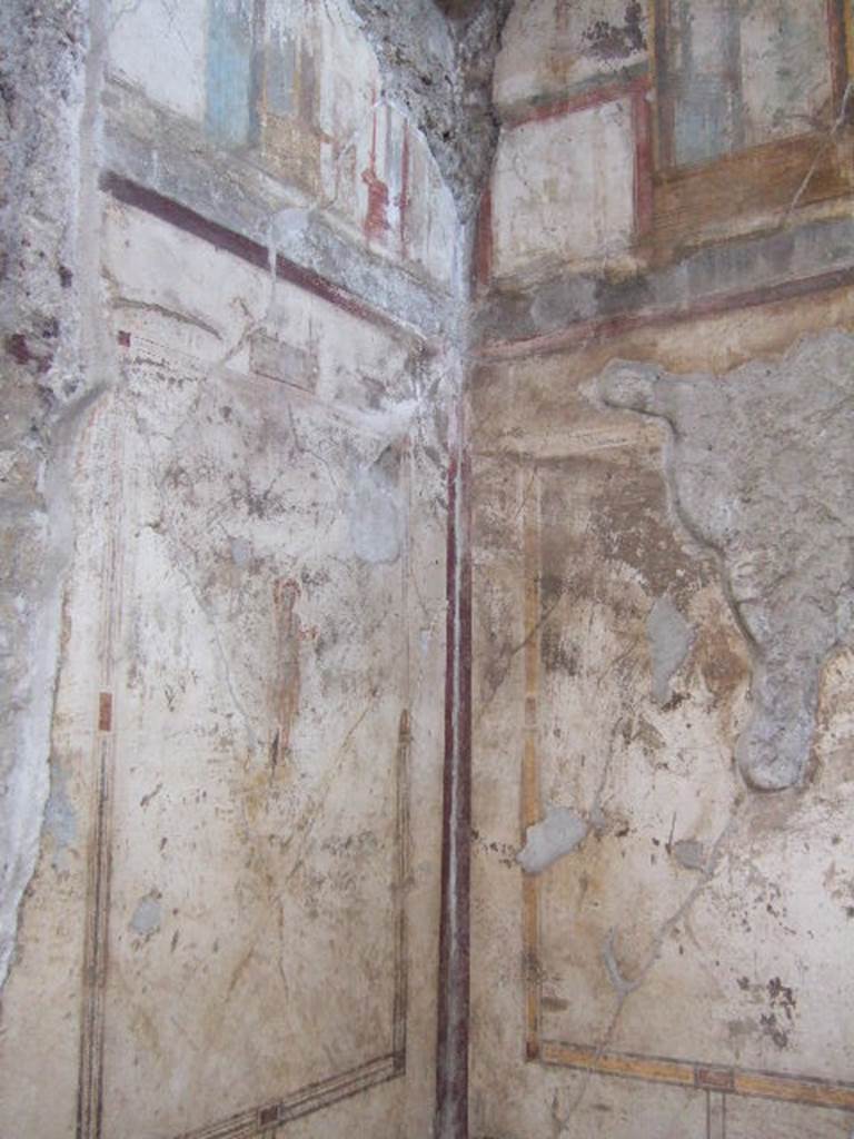 VI.9.6 Pompeii. May 2006. Room 16, painted figure on west wall. 