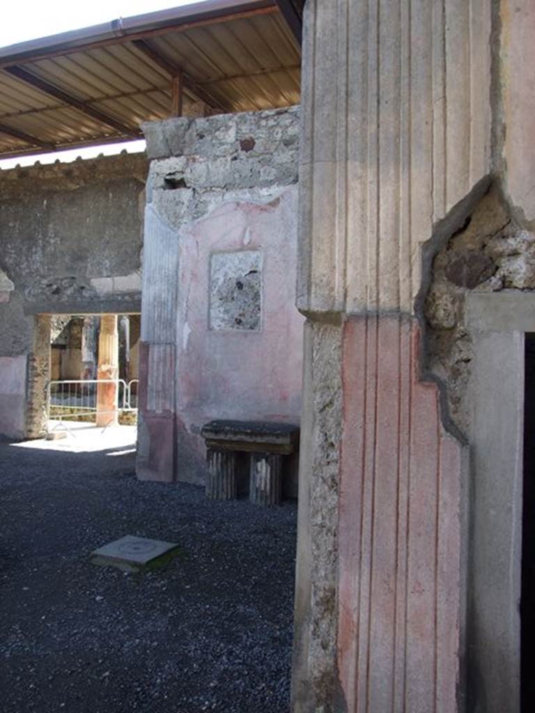VI.9.6 Pompeii. March 2009. Room 3, looking south-east across atrium, towards the doorway to the peristyle.
