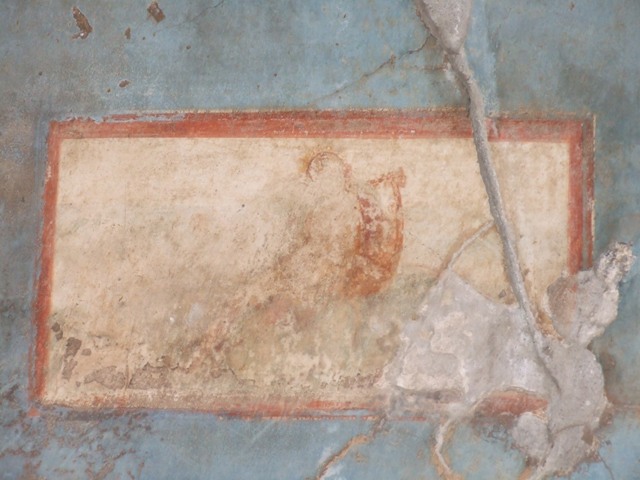 VI.9.6 Pompeii. March 2009. Room 8, painted panel from the west end of the north wall.