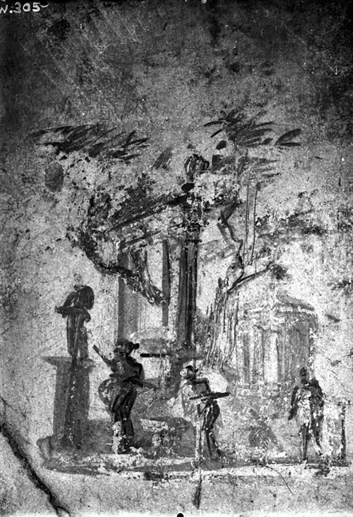 VI.9.6 Pompeii. W.305. Room 21, south panel of west wall.
Photo by Tatiana Warscher. Photo © Deutsches Archäologisches Institut, Abteilung Rom, Arkiv. 
