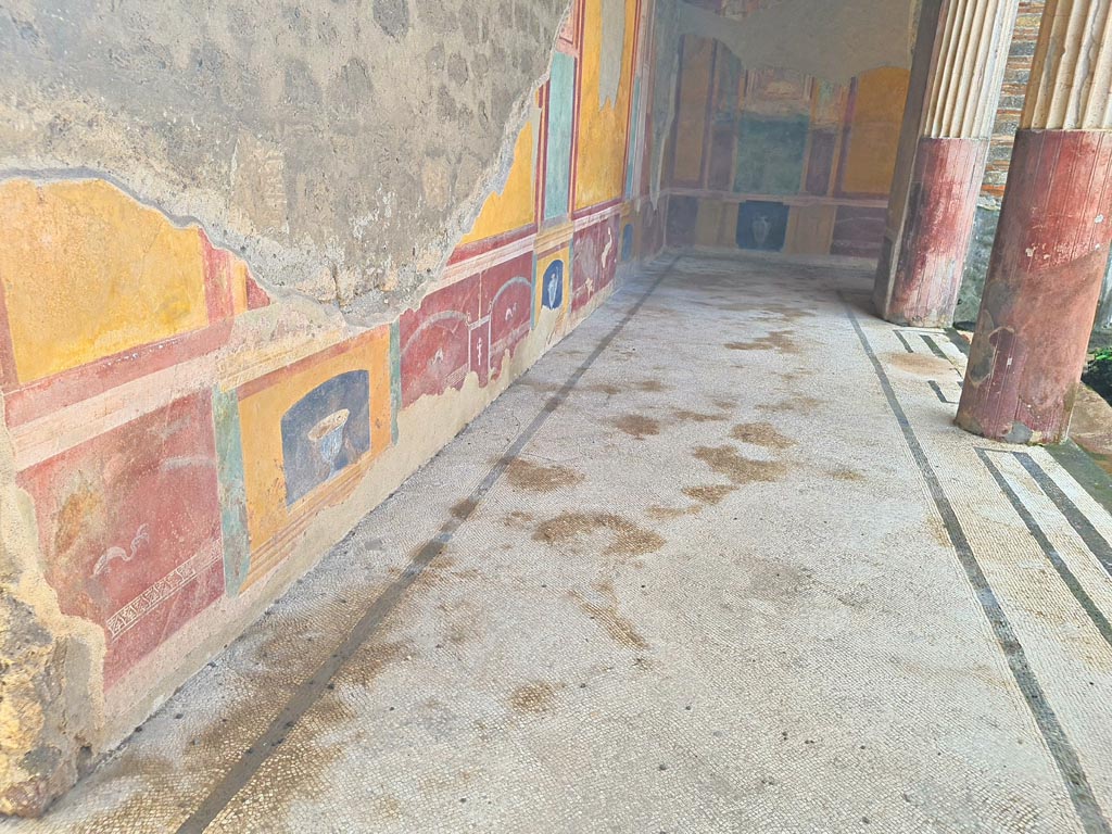 VI.9.6 Pompeii. November 2023. Room 6, looking west along south wall. Photo courtesy of Giuseppe Ciaramella.