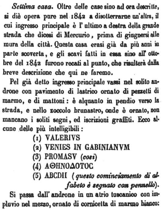See Bullettino Archeologico Napoletano, Anno Primo, 1843, No. IX, 1 Maggio 1843, p.68.