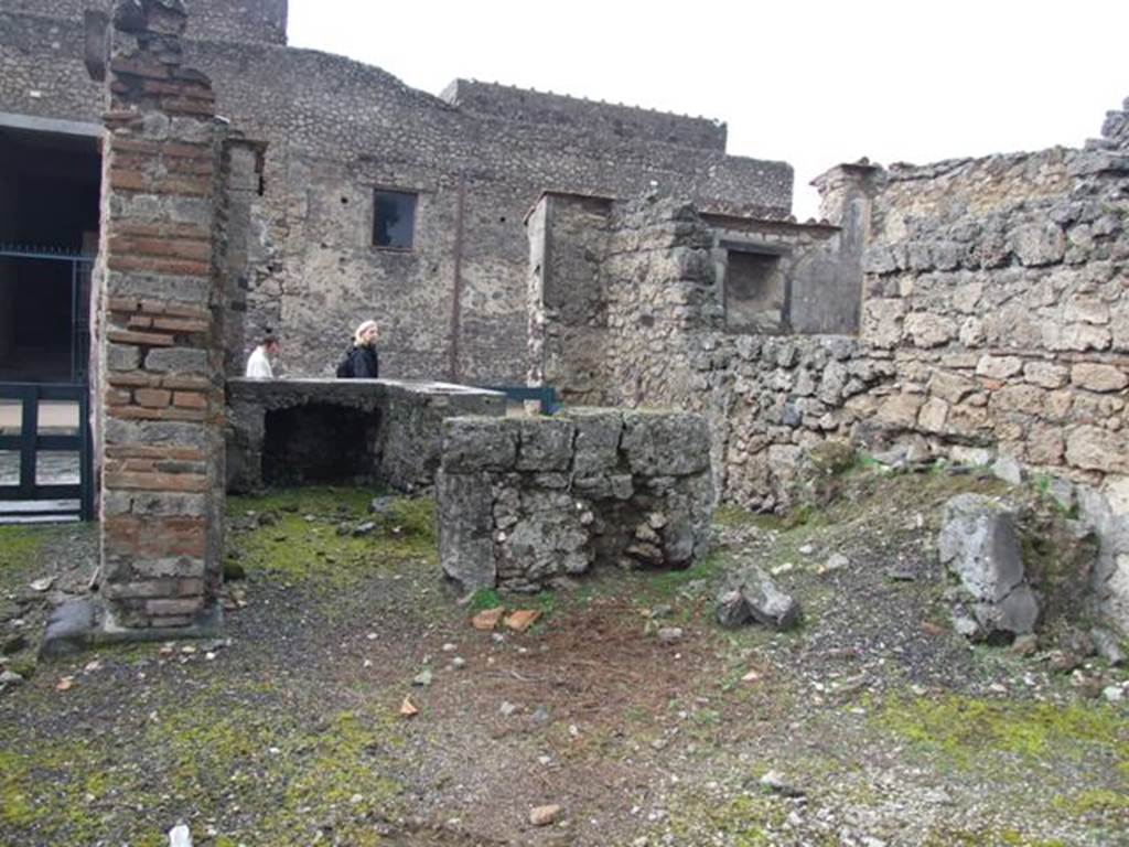 VI.10.4 Pompeii.  March 2009.  Atrium area with two doors into rear of VI.10.3.