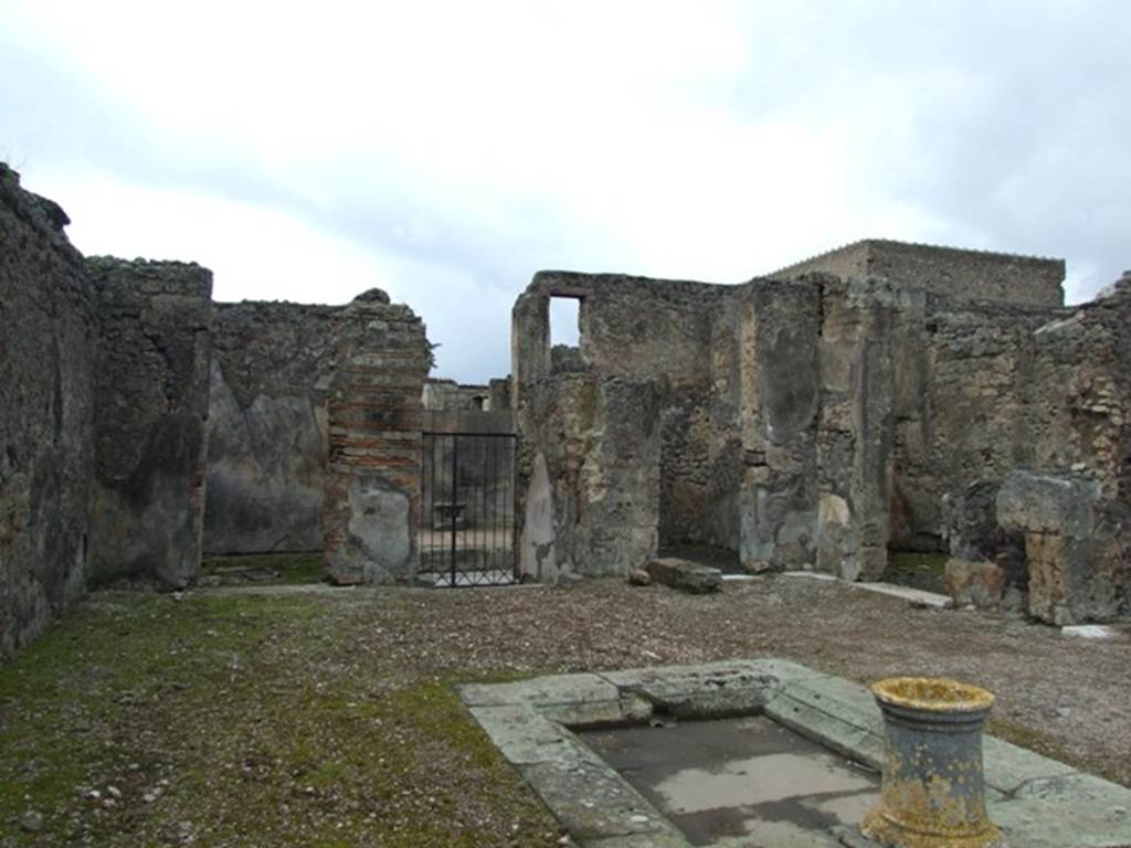 VI.10.7 Pompeii. March 2009. Room 1, looking west across atrium towards entrance doorway.