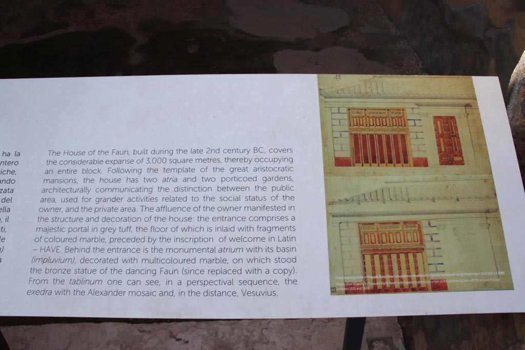 VI.12.2 Pompeii. October 2023. Description card. Photo courtesy of Klaus Heese.
