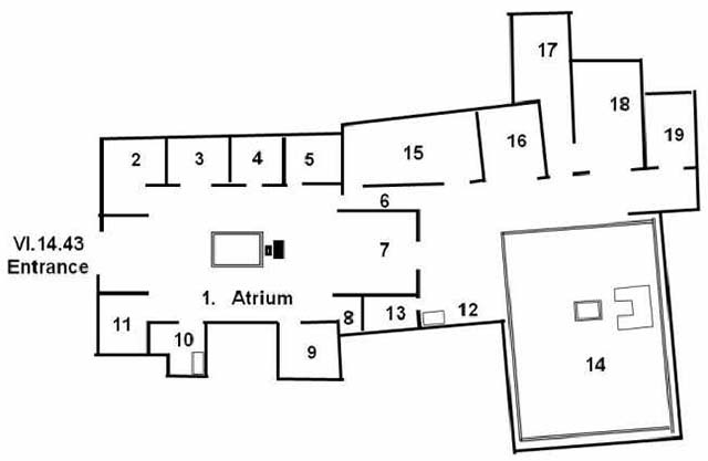 VI.14.43 Pompeii. Casa degli Scienziati
Room Plan
