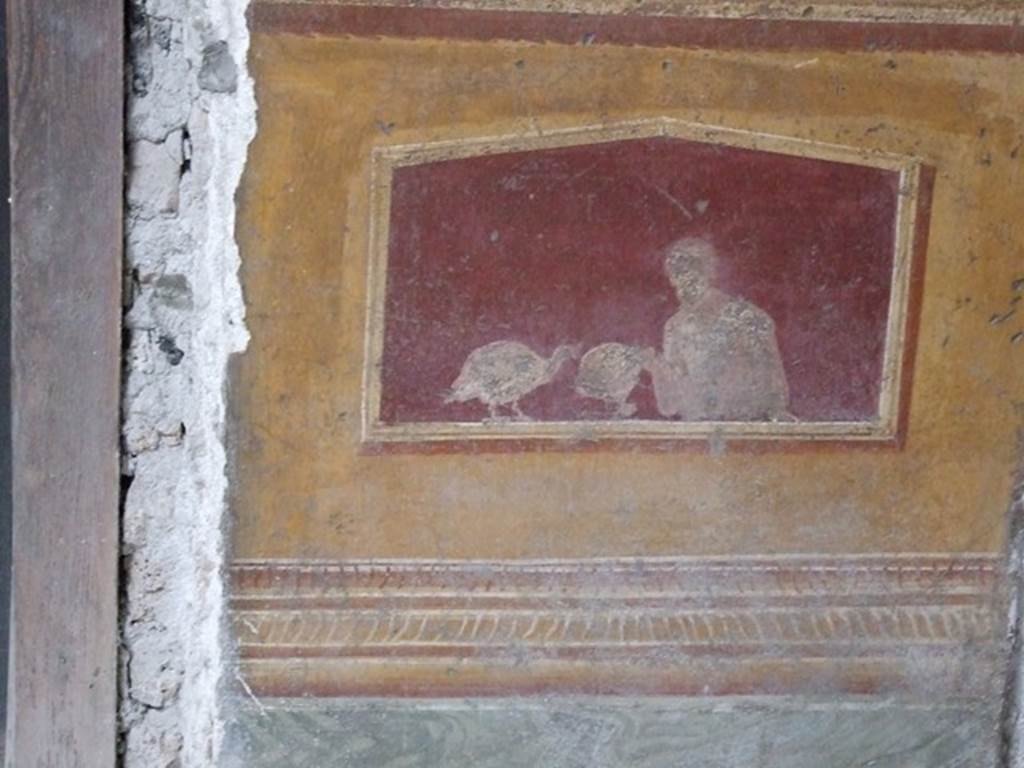 VI.15.1 Pompeii.  December 2006.  Detail of painting in Atrium on doorway to bedroom on left of main entrance.

