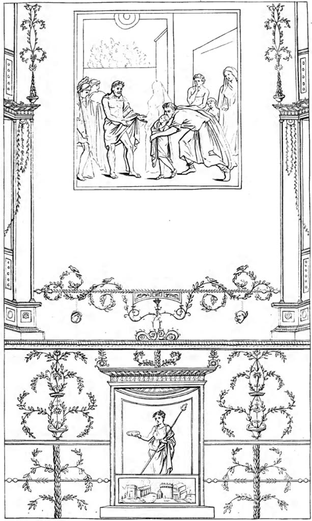 VI.17.9/11, or Irace at VI.17.00. 1826 drawing by P-A Poirot.
See Poirot, P. A., 1826. Carnets de dessins de Pierre-Achille Poirot. Tome 2 : Pompeia, pl. 79.
See Book on INHA  Document placé sous « Licence Ouverte / Open Licence » Etalab 
