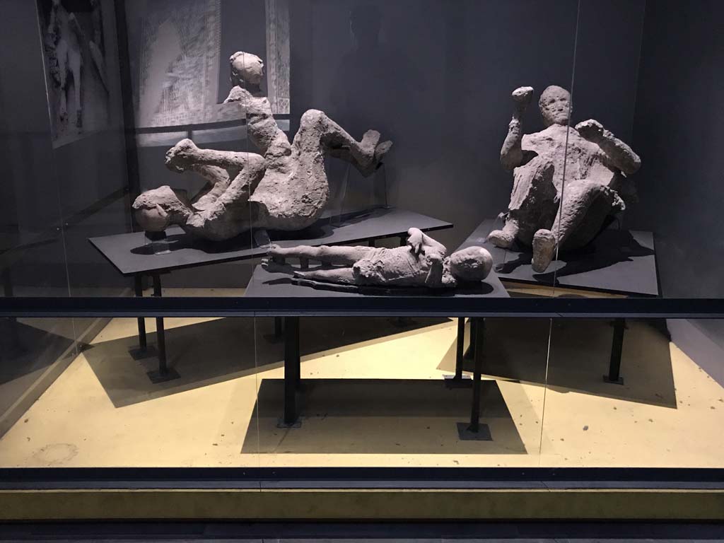 VI.17.42 Pompeii. April 2019. Plaster-casts of a family group of four. Photo courtesy of Rick Bauer.

