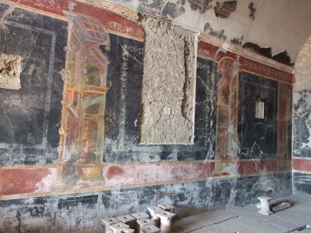 VI.17.42 Pompeii. Triclinium 20 overlooking garden. Detail of Ariadne from wall painting of Dionysus and Ariadne. SAP 41658. Photographed at “A Day in Pompeii” exhibition at Melbourne Museum. September 2009.