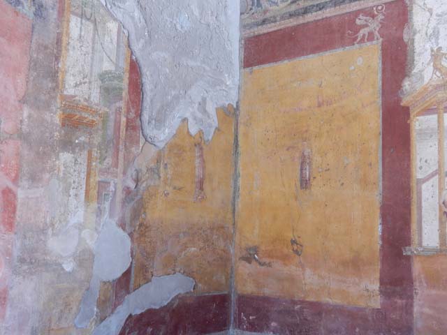 VII.1.47 Pompeii, September 2017. Exedra 10, looking towards upper north wall. Photo courtesy of Klaus Heese.