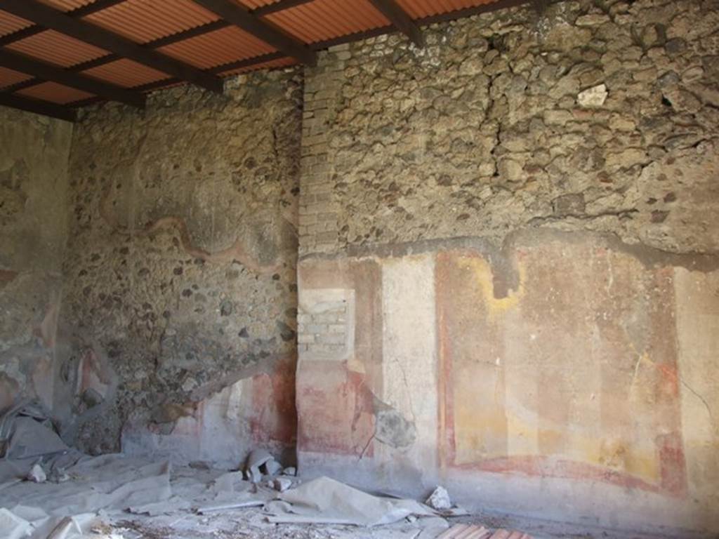 VII.2.16 Pompeii.  March 2009.  Room 3. Oecus. East wall.
