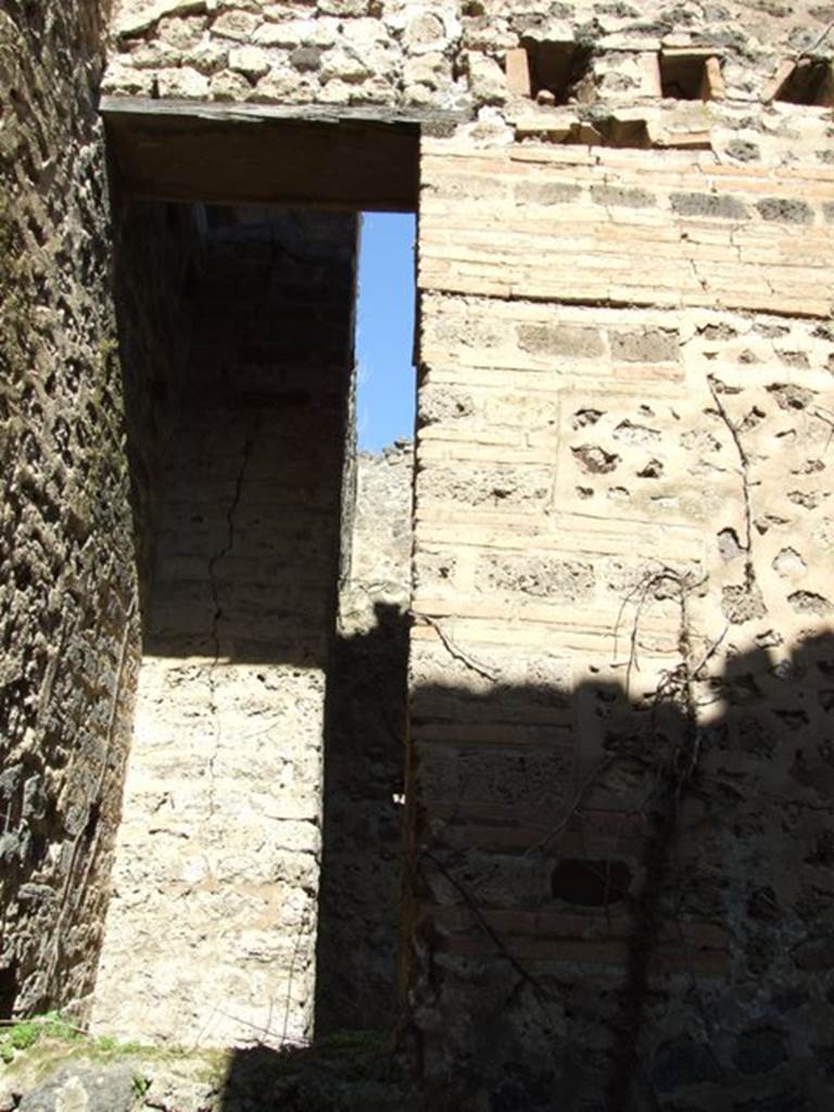 VII.2.18 Pompeii. March 2009. Room 7, north wall of cubiculum, with entry to room 8.