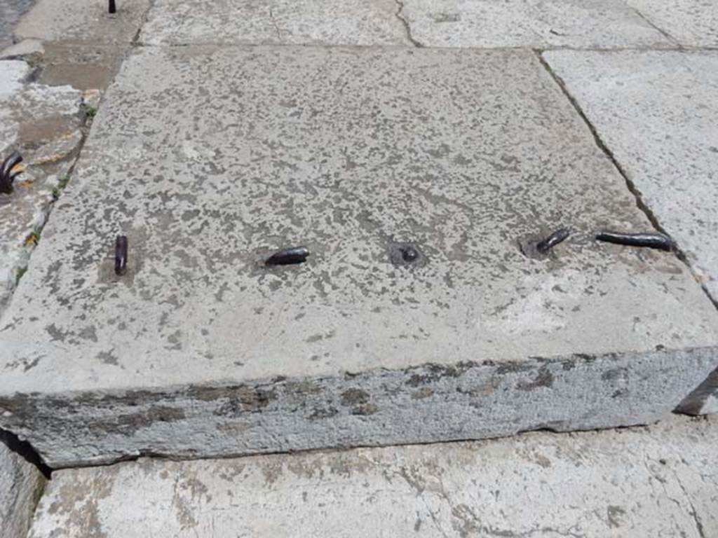 VII.4.1 Pompeii. May 2018. Detail of ironwork on top of steps. Photo courtesy of Buzz Ferebee.