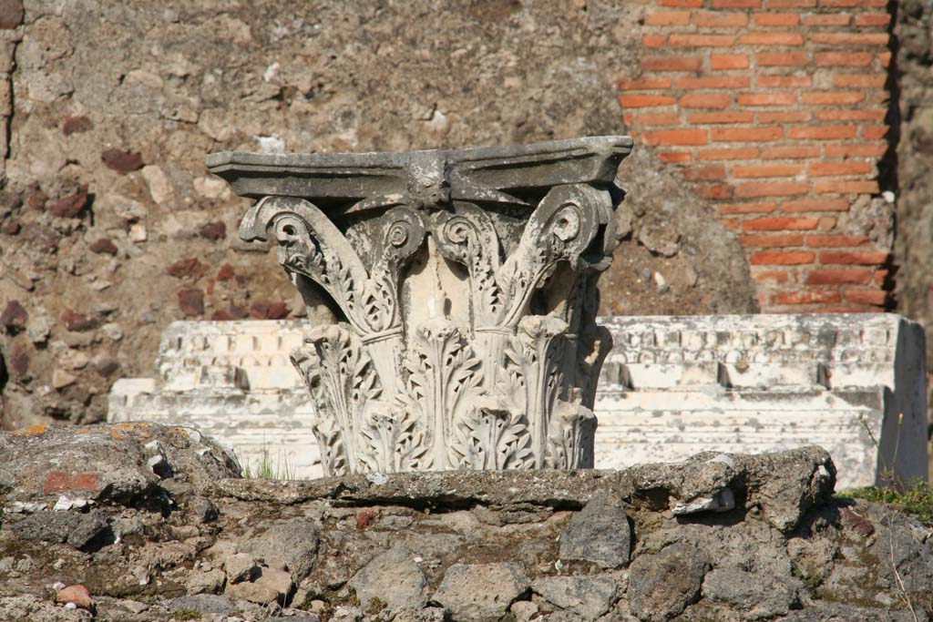 VII.4.1 Pompeii. April 2013. Corinthian capital on top of upper podium. Photo courtesy of Klaus Heese.