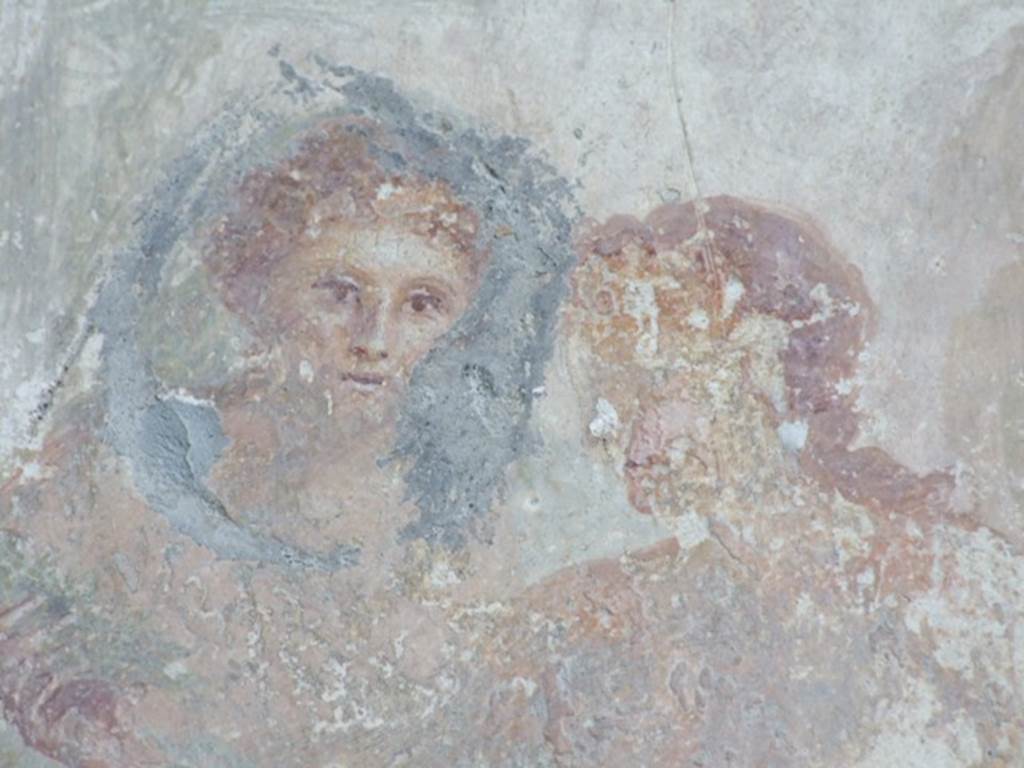 VII.4.31 Pompeii.  March 2009.  Room 18. Exedra.  North Wall.  Detail from wall painting of Adonis and Aphrodite.