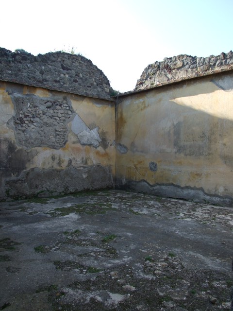 VII.4.31 Pompeii.  March 2009.  Room 18.  Exedra floor.   Tightly packed chips of white marble.