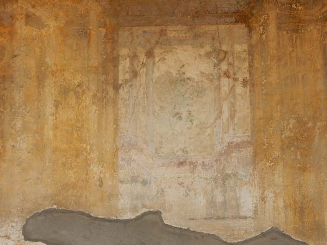 VII.4.48 Pompeii. About 1835. Room 14. West wall. Sketch of wall painting of Danae and the Golden shower of Zeus. Original painting now in Naples Archaeological Museum. See Helbig, W., 1868. Wandgemälde der vom Vesuv verschütteten Städte Campaniens. Leipzig: Breitkopf und Härtel. (116). See Real Museo Borbonico XI (Pl 21).