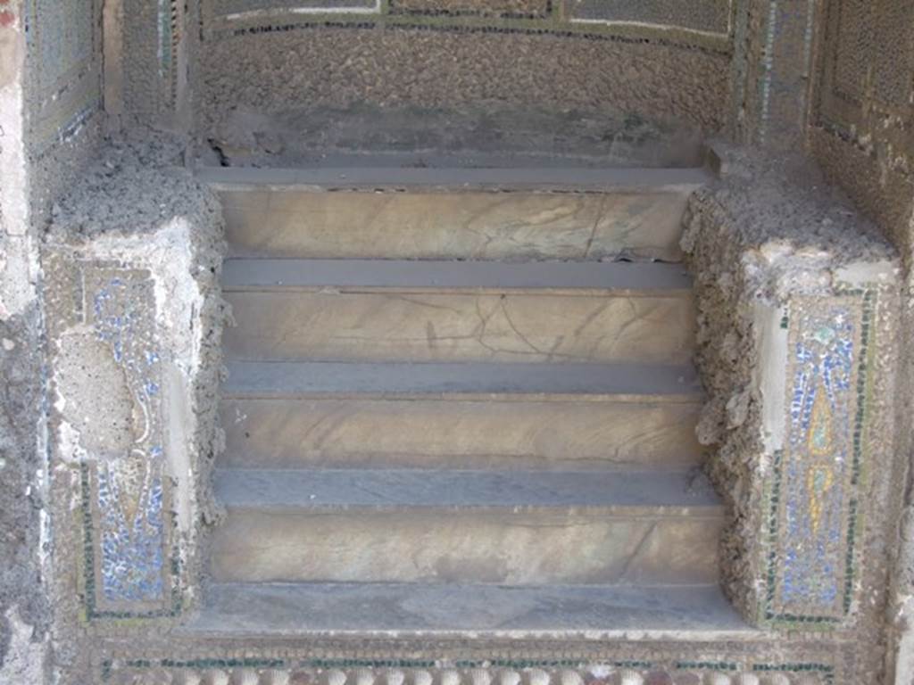 VII.4.56 Pompeii.  March 2009. Four marble steps under Niche.