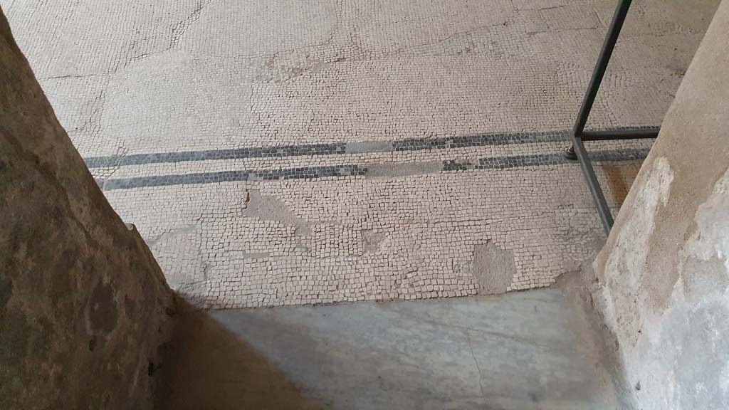 VII.5.24 Pompeii. August 2021. Caldarium (39), flooring in doorway from tepidarium (37).
Foto Annette Haug, ERC Grant 681269 DÉCOR.

