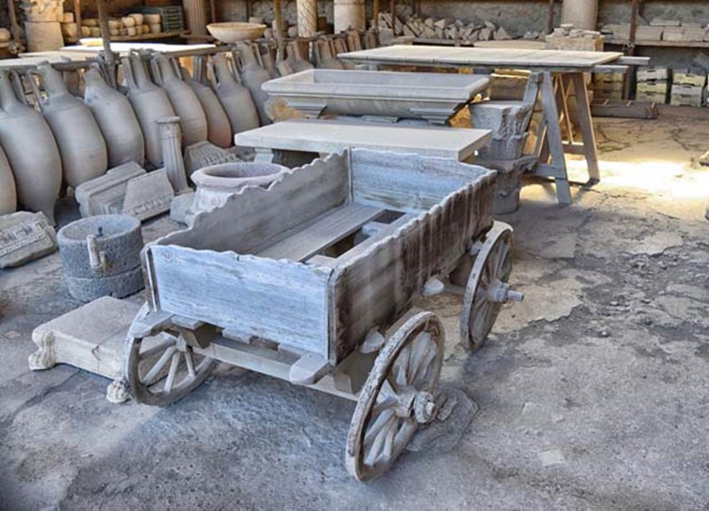 VII.7.29 Pompeii. May 2015. Cart and other items in storage. Photo courtesy of Buzz Ferebee.
