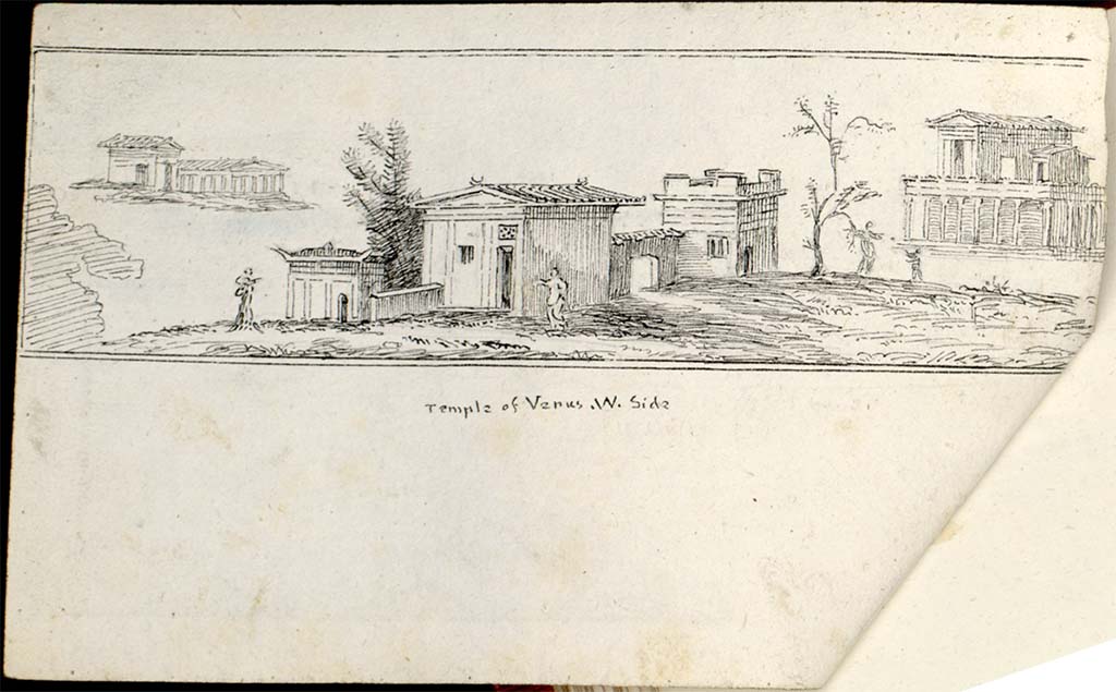VII.7.32 Pompeii. c.1819 sketch by W. Gell of painting from west side of Temple of Bacchus.
See Gell W & Gandy, J.P: Pompeii published 1819 [Dessins publiés dans l'ouvrage de Sir William Gell et John P. Gandy, Pompeiana: the topography, edifices and ornaments of Pompei, 1817-1819], pl. 64 verso.
See book in Bibliothèque de l'Institut National d'Histoire de l'Art [France], collections Jacques Doucet Gell Dessins 1817-1819
Use Etalab Open Licence ou Etalab Licence Ouverte
