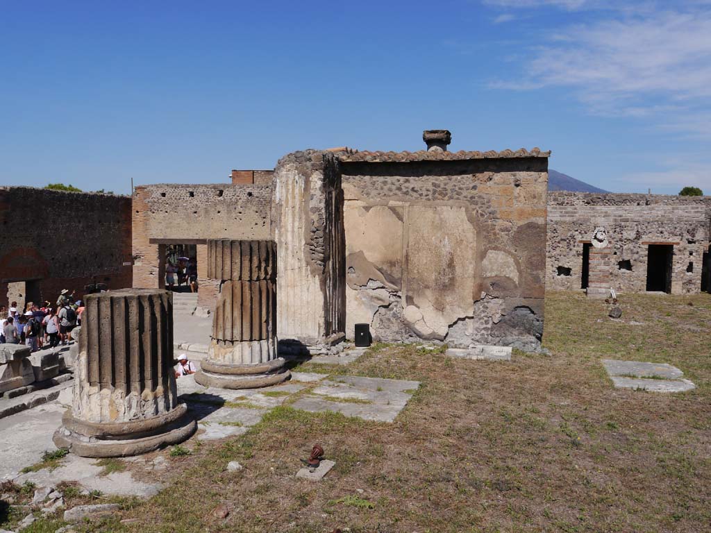 VII.8.01 Pompeii. July 2017. Detail of pilaster at west end.
Foto Anne Kleineberg, ERC Grant 681269 DÉCOR.

