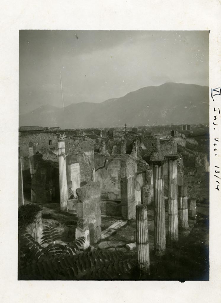 VII.16.13 Pompeii, but shown as VI.Ins.Occ, on photo. Pre-1937-39. 
Looking south-east across peristyle towards tablinum.
Photo courtesy of American Academy in Rome, Photographic Archive. Warsher collection no. 445.


