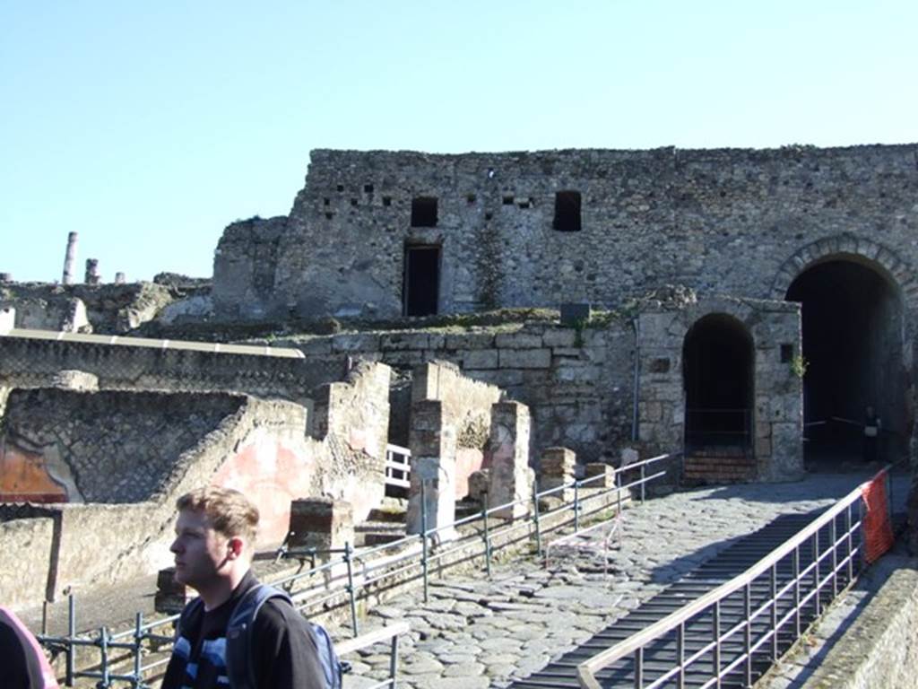 VII.16.13 Pompeii.  March 2009.  Rooms on lower level on north side of Porta Marina.