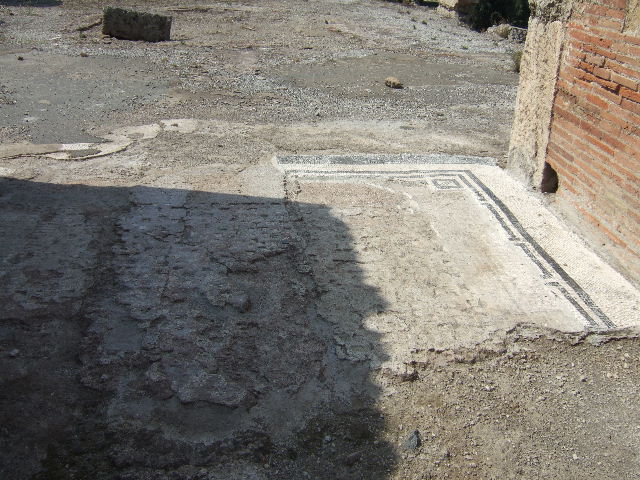 VII.16.15 Pompeii.  Room 2, atrium from corner of Impluvium. Detail of mosaic showing Garum amphora with inscription 
G(ari) F(los) SCOM(bri) SCAURI 
SAP inventory number 15189.
See Aoyagi M. and Pappalardo U., 2006. Pompei (Regiones VI-VII) Insula Occidentalis. Napoli: Valtrend. (P. 511).