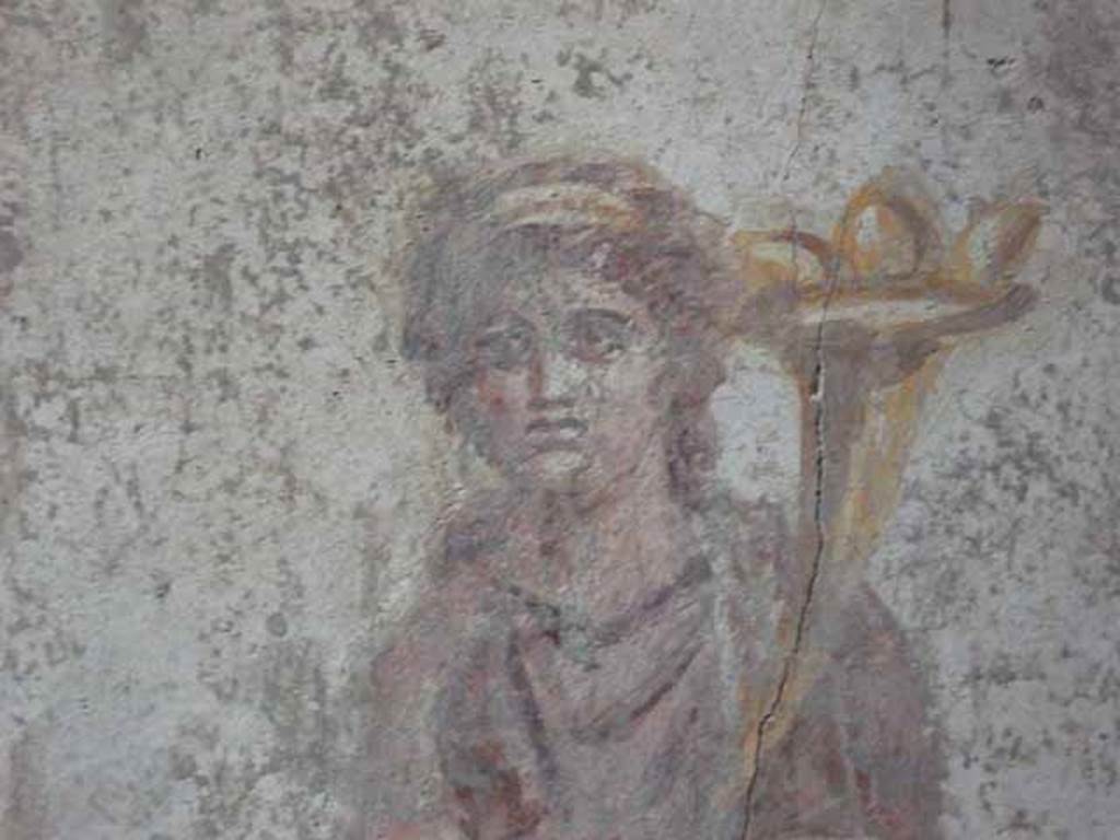 VII.16.a Pompeii. May 2010. Room 14, detail of Fortuna.
