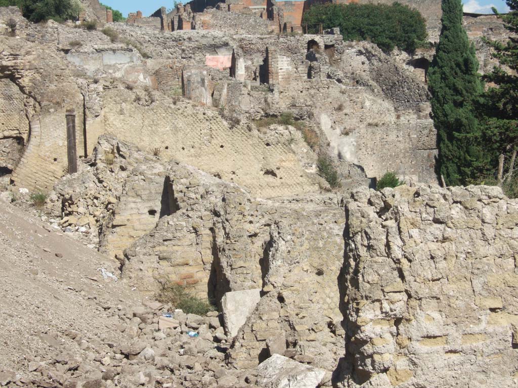 VIII.1.3 Pompeii. 2017/2018/2019. 
Looking east along lower rear area towards VIII.2, from exit of site. Photo courtesy of Giuseppe Ciaramella.
