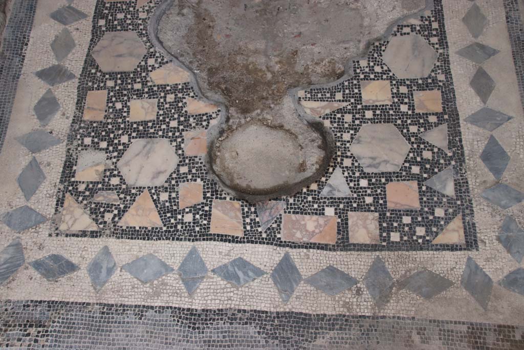 VIII.2.1 Pompeii. December 2005. Mosaic in fauces or entrance corridor.