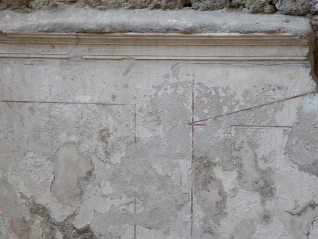 VIII.2.1 Pompeii. May 2018. Lower level, detail from west wall. Photo courtesy of Buzz Ferebee.
