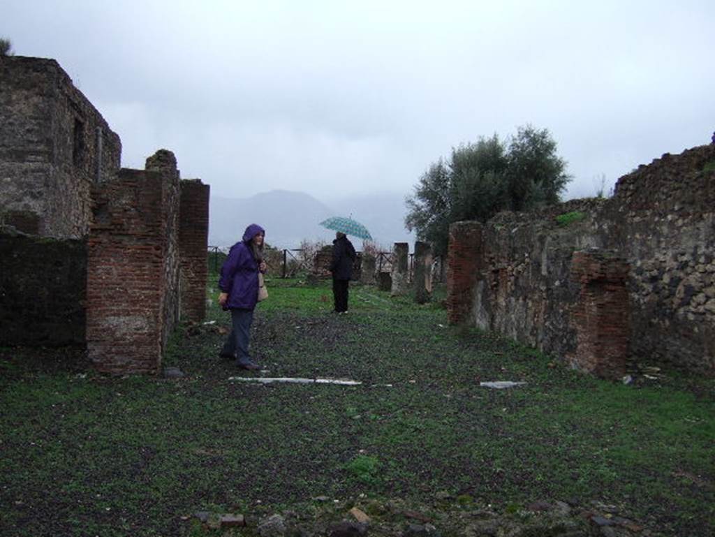 VIII.2.3 Pompeii. December 2005. West wall of tablinum, corridor to peristyle, and west wall of atrium in north-west corner.

