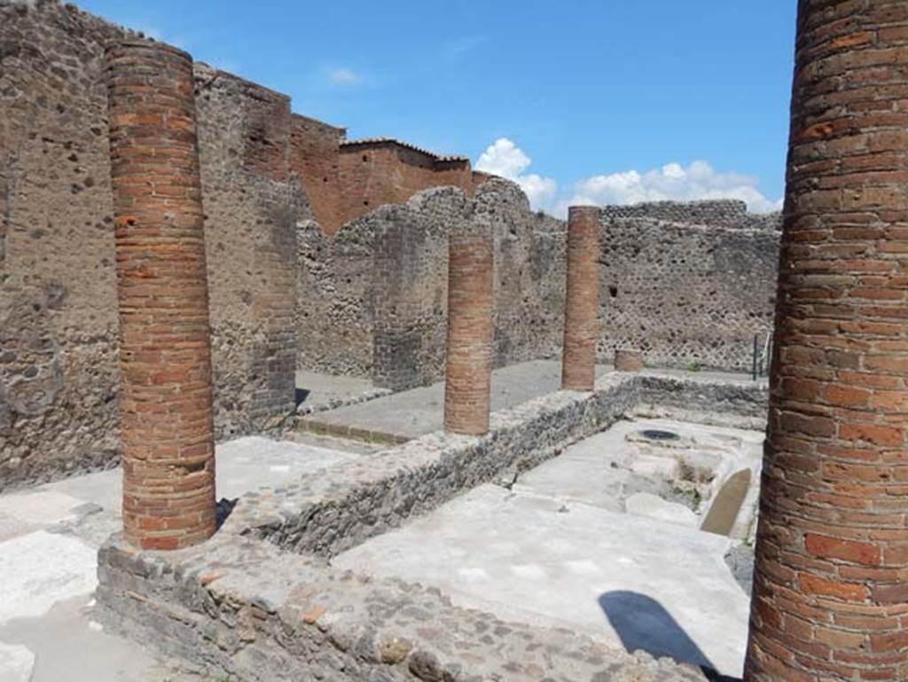 VIII.2.13/14/16 Pompeii. May 2018. Looking north-east from west portico side. Photo courtesy of Buzz Ferebee.
