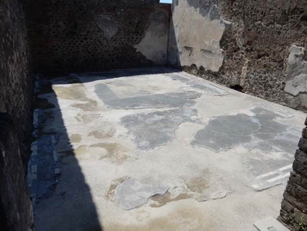 VIII.2.14 Pompeii. May 2017. Detail of north-west corner of flooring. Photo courtesy of Buzz Ferebee.