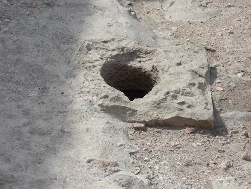 VIII.2.16 Pompeii. May 2017. Detail of cistern mouth at east end of impluvium.  Photo courtesy of Buzz Ferebee.