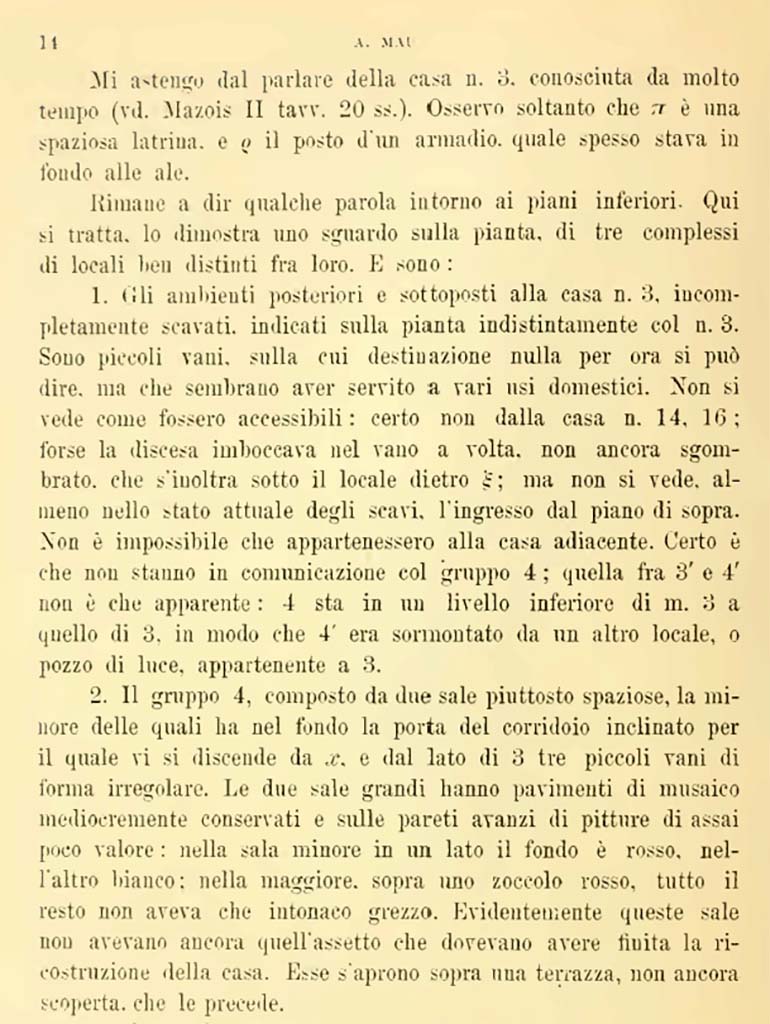 VIII.2.16 Pompeii. Bullettino dellInstituto di Corrispondenza Archeologica (DAIR), 7, 1892, p. 14.
