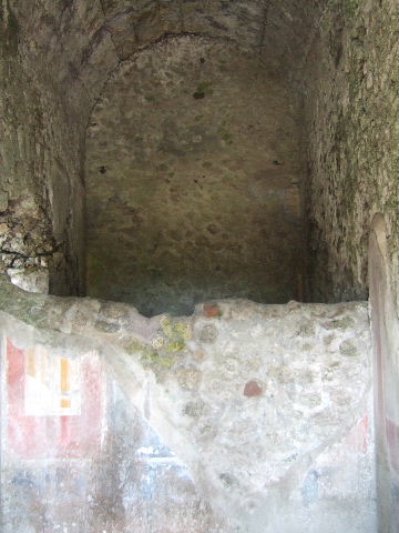 VIII.2.26 Pompeii. September 2011. Painted east wall decoration. Photo courtesy of Michael Binns.
