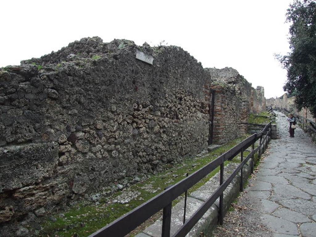 VIII.2.39 Pompeii.  December 2006. Front wall in Vicolo della Regina. 